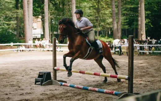 a man riding a horse