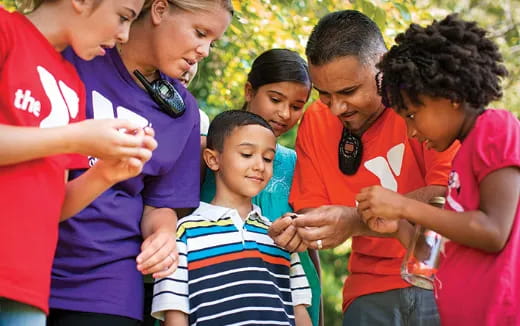 a group of people standing together