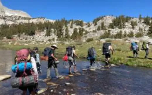 a group of people hiking