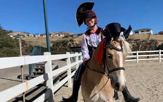 a person riding a horse