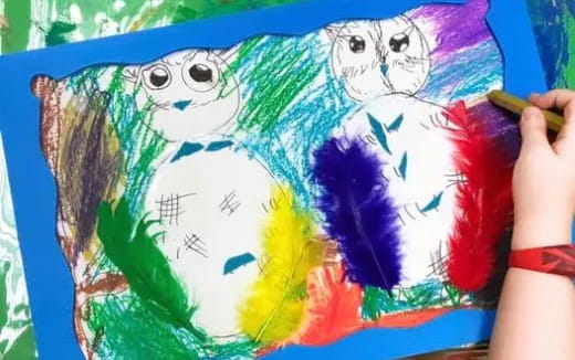 a person painting a picture