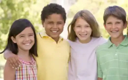 a group of people smiling