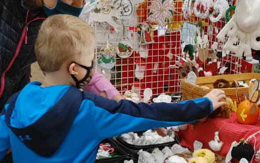 a child playing with toys