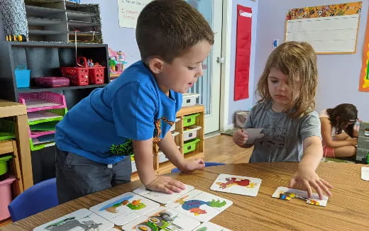 children playing with a puzzle