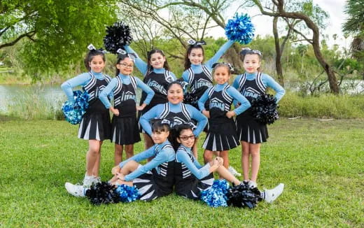 a group of girls in school uniforms