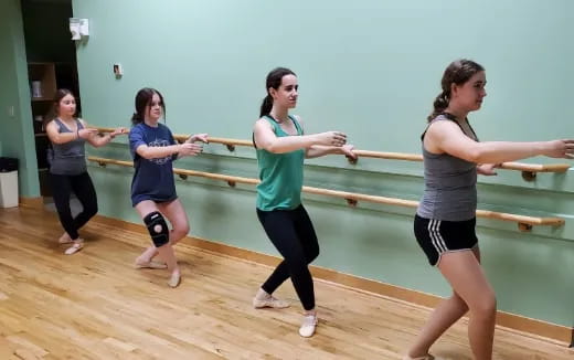 a group of women exercising