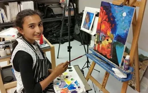 a person painting a picture