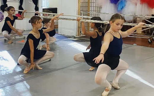 a group of women exercising