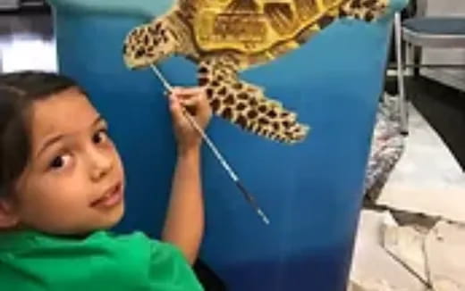 a boy holding a lizard