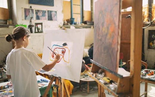 a person painting a picture