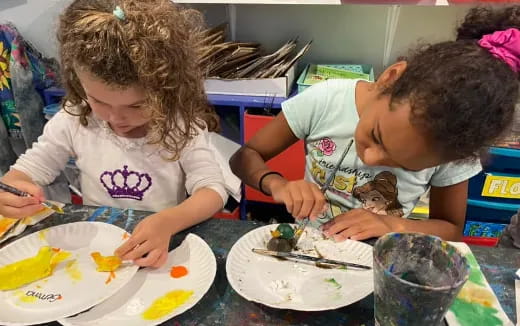 a few children painting