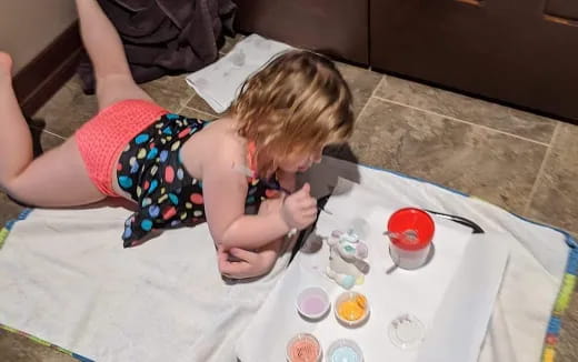 a child playing with toys