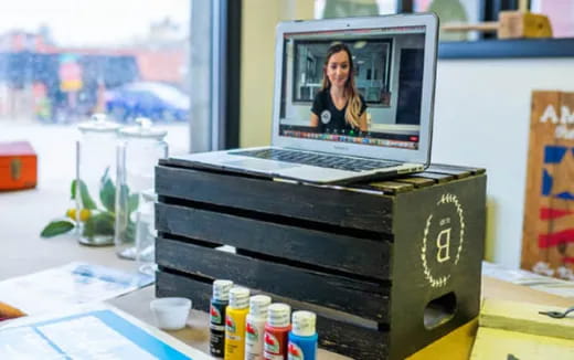 a laptop on a table