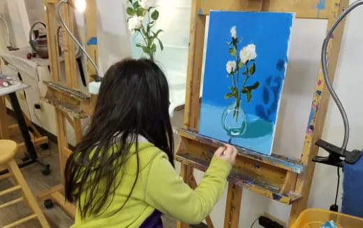 a person painting a picture