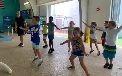 a group of children dancing