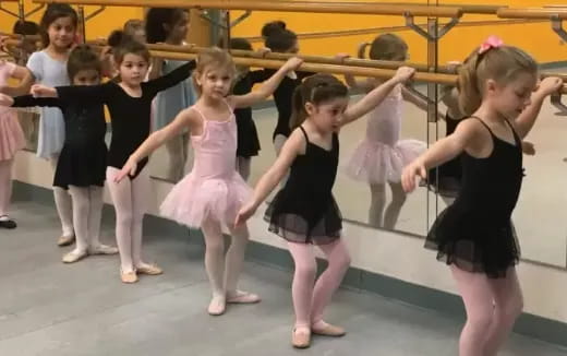 a group of children dancing