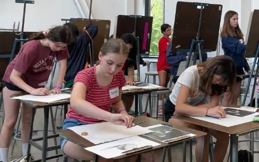 a group of people in a classroom