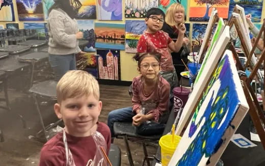 a group of children in a room