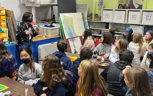 a person teaching a class