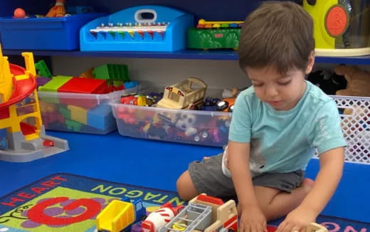 a child playing with toys