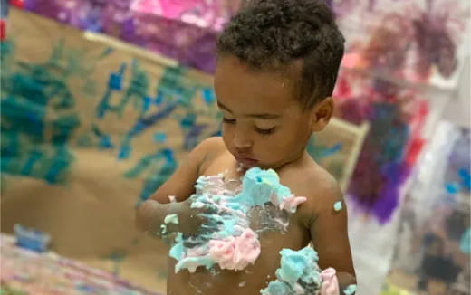 a child playing with a toy