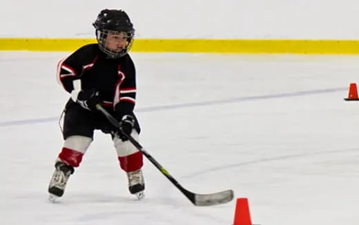 a person playing hockey