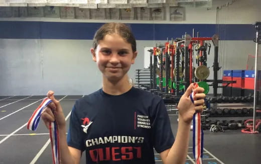 a person holding a flag