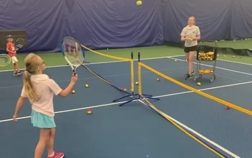 a woman playing tennis