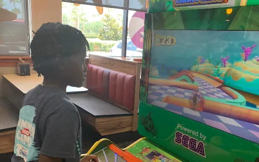 a child playing a video game