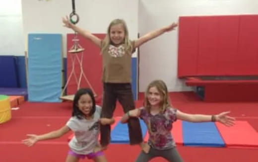 a group of children dancing