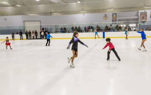 a group of people on ice