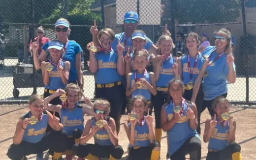 a group of people wearing matching outfits