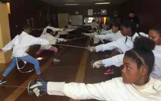 a group of people in a room