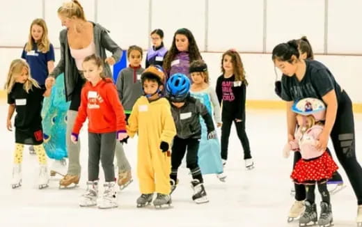 a group of children on ice