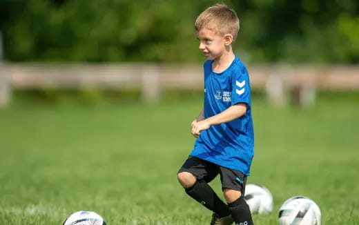 a boy playing football