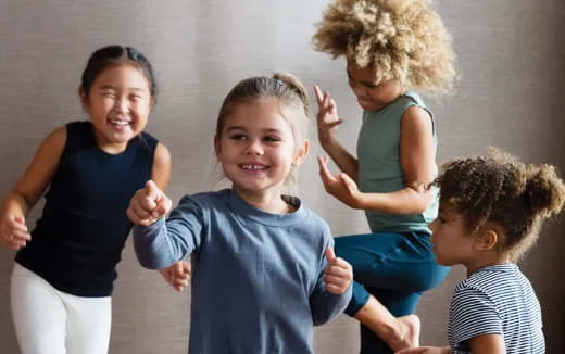 a group of children smiling