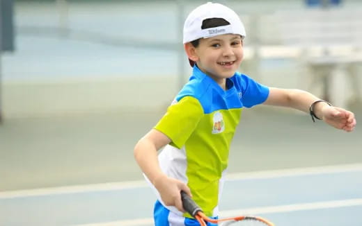 a boy playing hockey