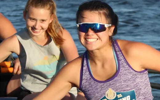 a person and a girl on a boat