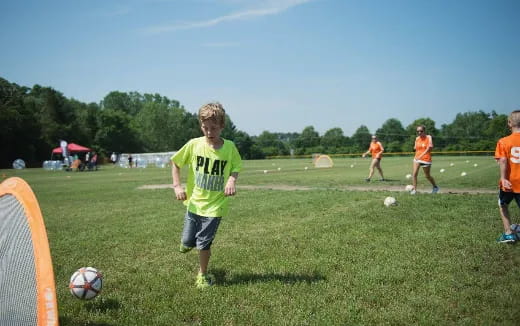 a boy playing football