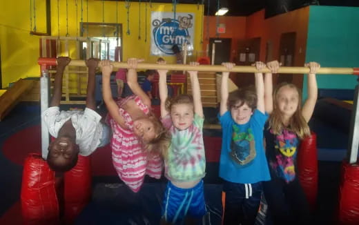 a group of children in a gym