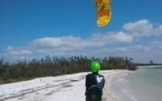 a person flying a kite