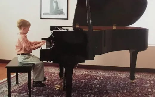 a child playing a piano