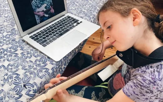 a child using a laptop