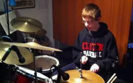 a person playing drums