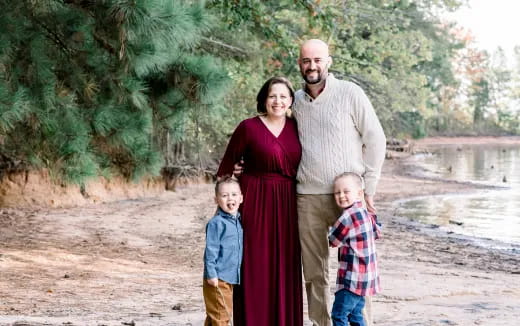 a family posing for a picture