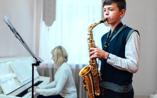 a person playing a saxophone