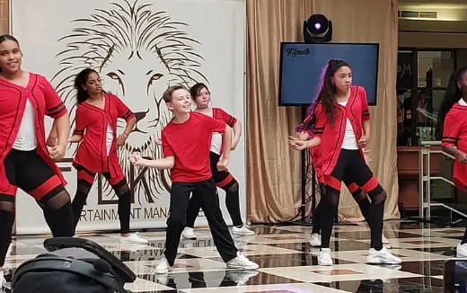 a group of girls dancing