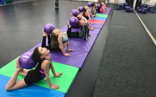 a group of people exercising