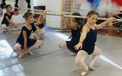 a group of women exercising