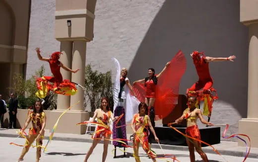 a group of people dancing